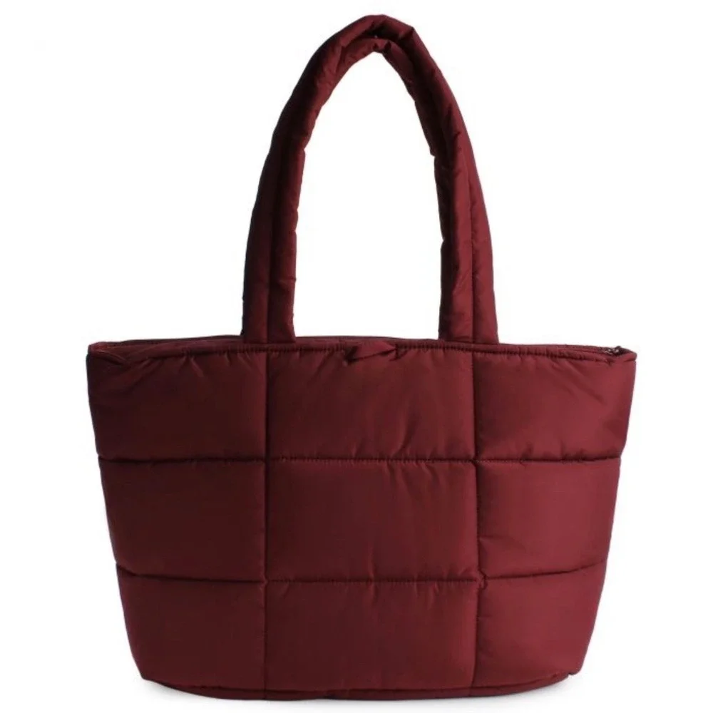 Adidas Quilted All Me 3 Tote Shawdow Red Puffer Bag NWT
